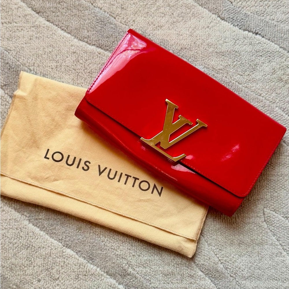 Louis Vuitton Red Patent Leather Louise Clutch